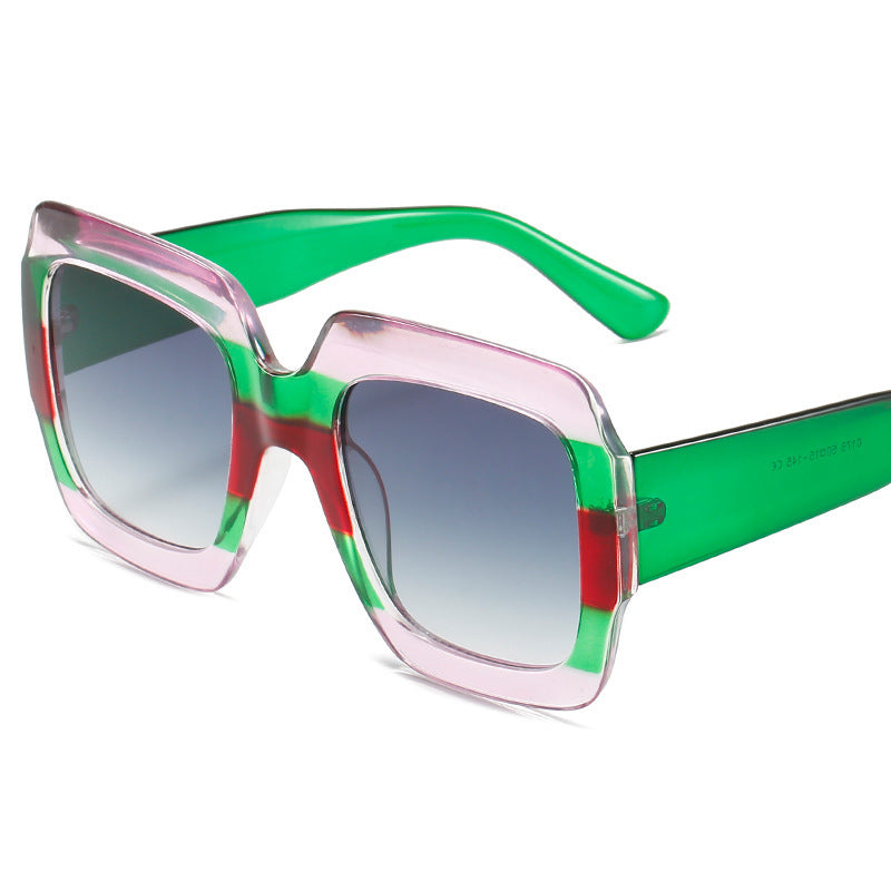 Wholesale Square Thick Frame Color H Style Sunglasses