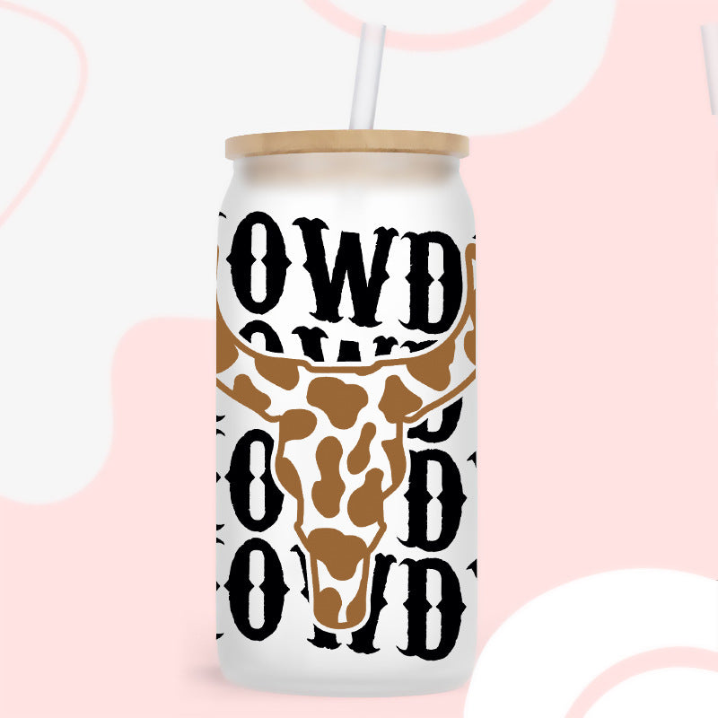 Wholesale Western style Little Cow   16oz Cup UV DTF Wraps