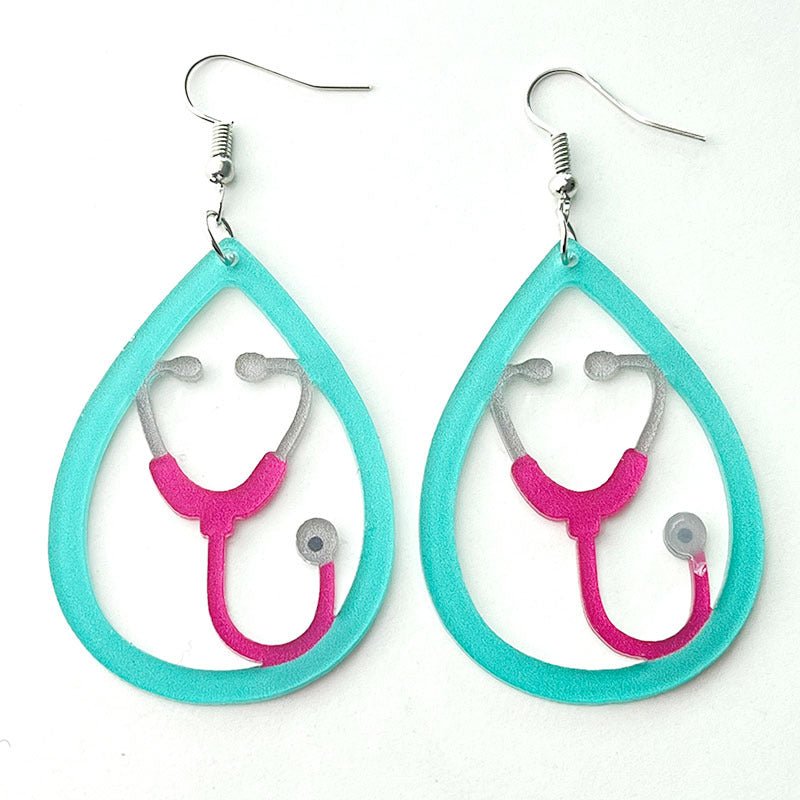Wholesale Medical staff tablets,  stethoscope,  needle tube,  ECG,  acrylic earrings