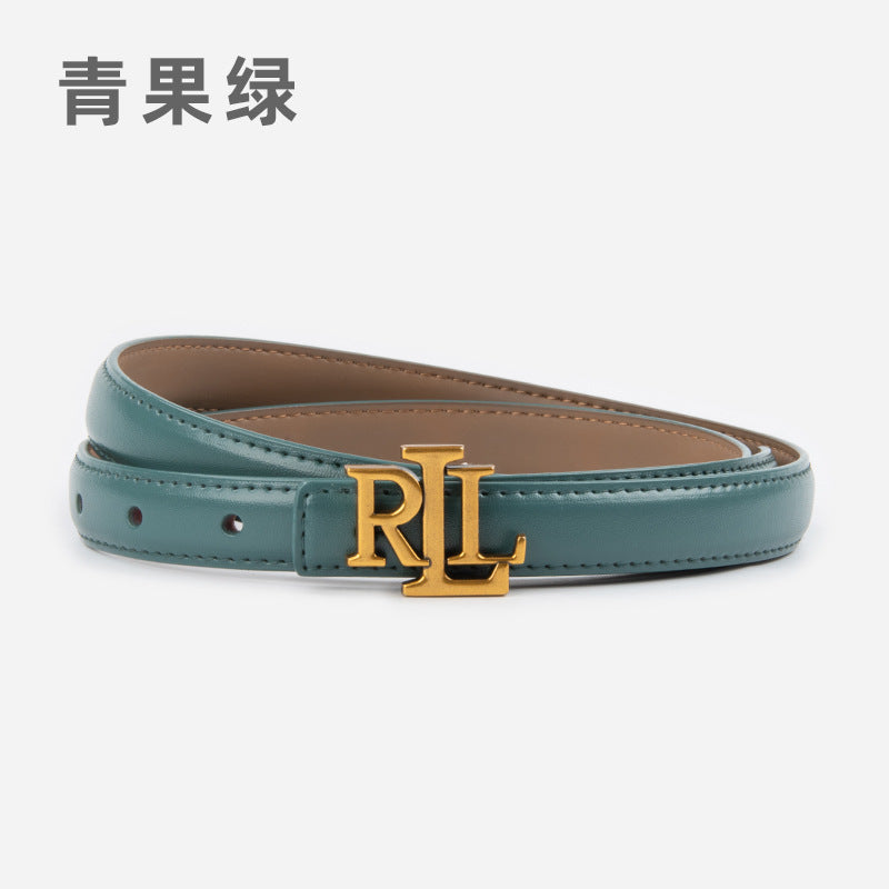 Wholesale Letter genuine leather women' s thin belt cowhide belt