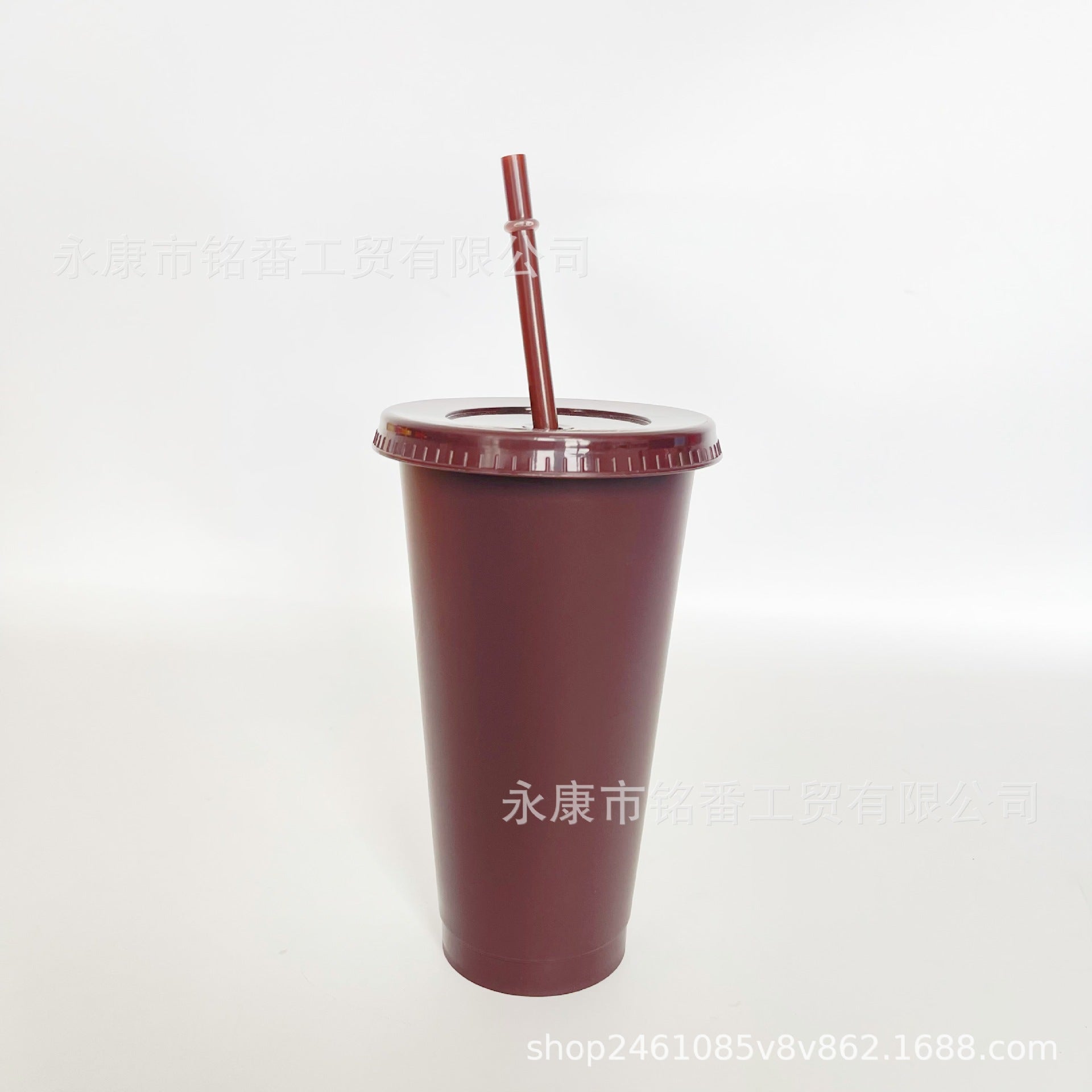 Wholesale 5pcs 24OZ solid color PP plastic large capacity 710ml straw cup