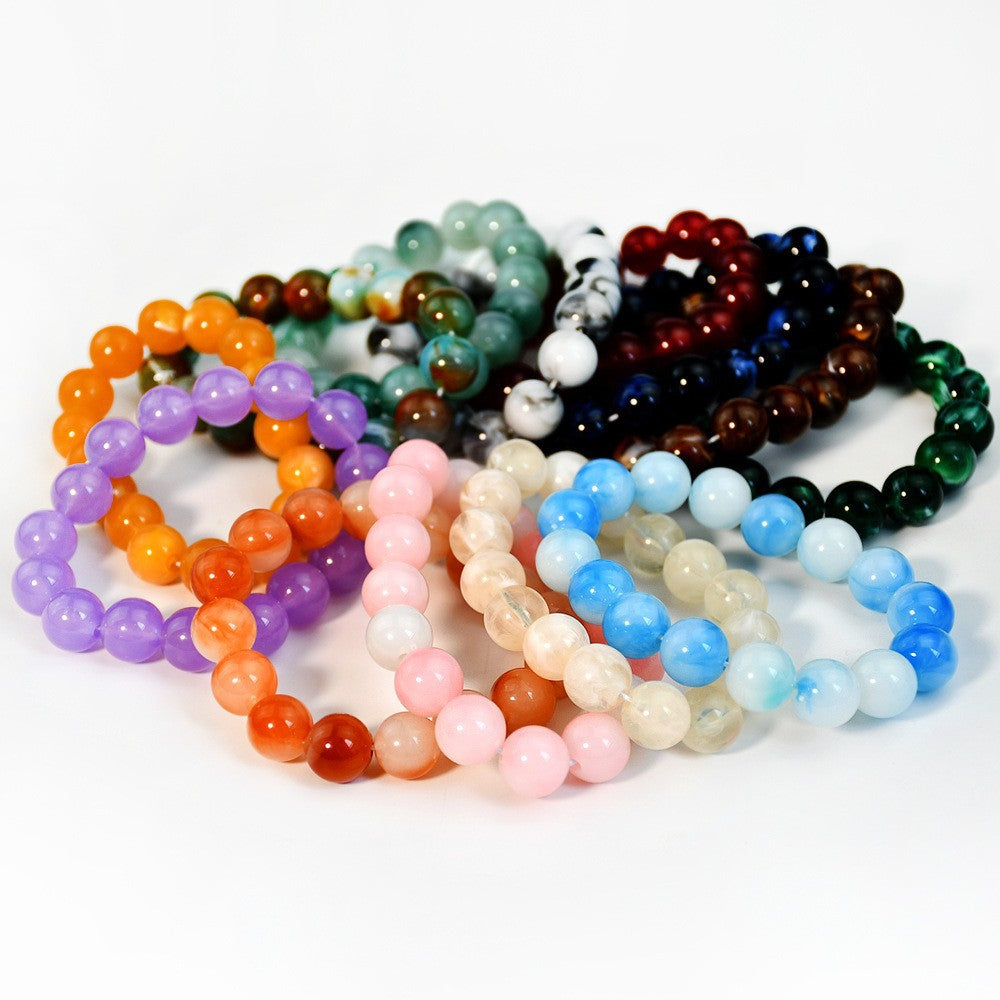 Wholesale Colorful imitation jade beads versatile niche non-fading bracelet