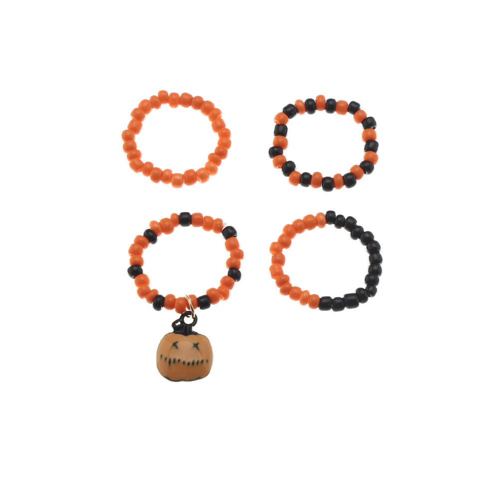 Wholesale Rice Ball Set Pumpkin Pendant Halloween Ring