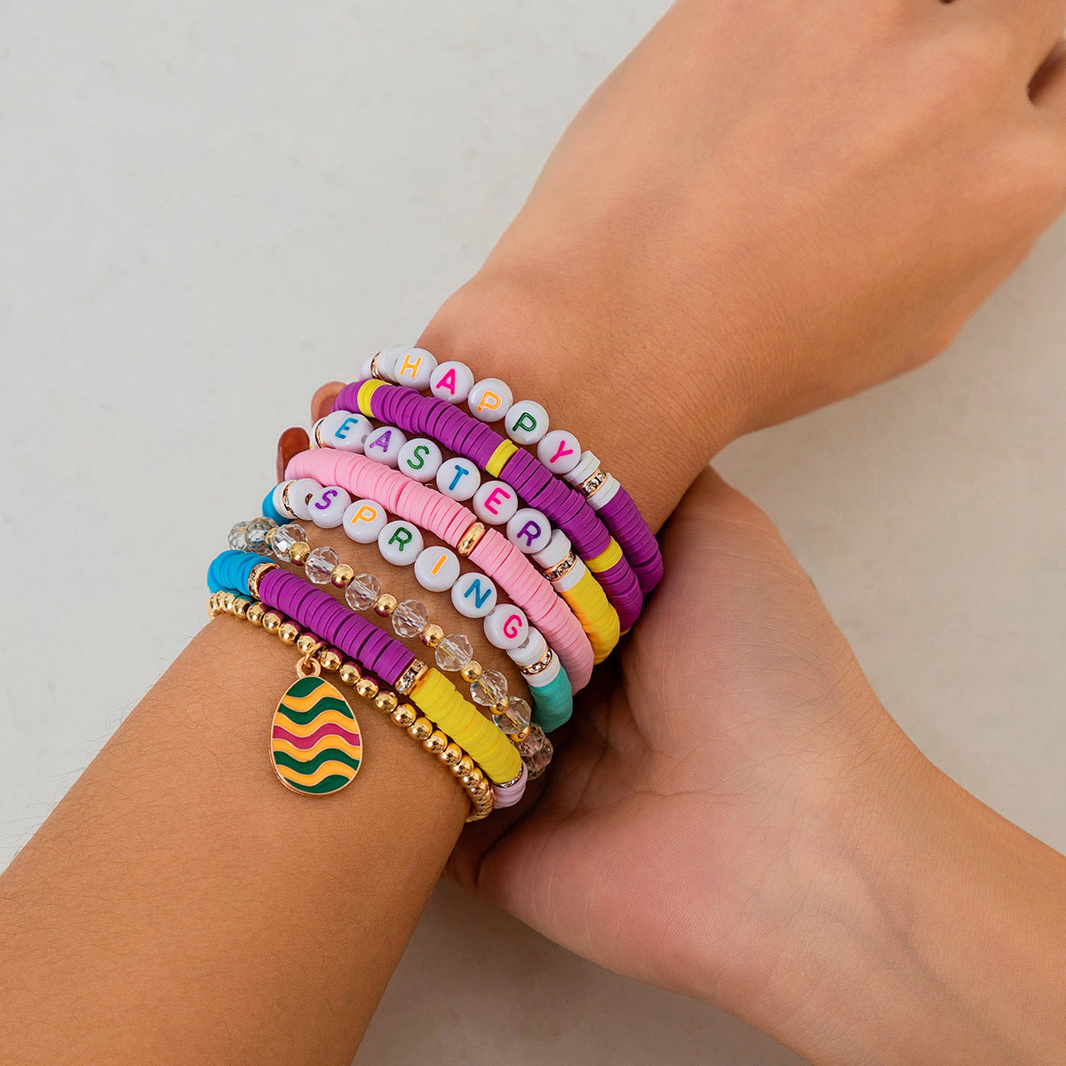 Wholesale  Easter Easter Soft  Letter  Color Alloy Bracelet