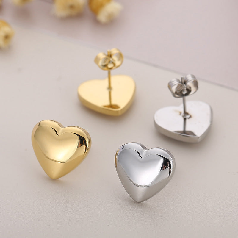 Wholesale Heart Shape Necklace Earrings Jewelry Gold Plated Set