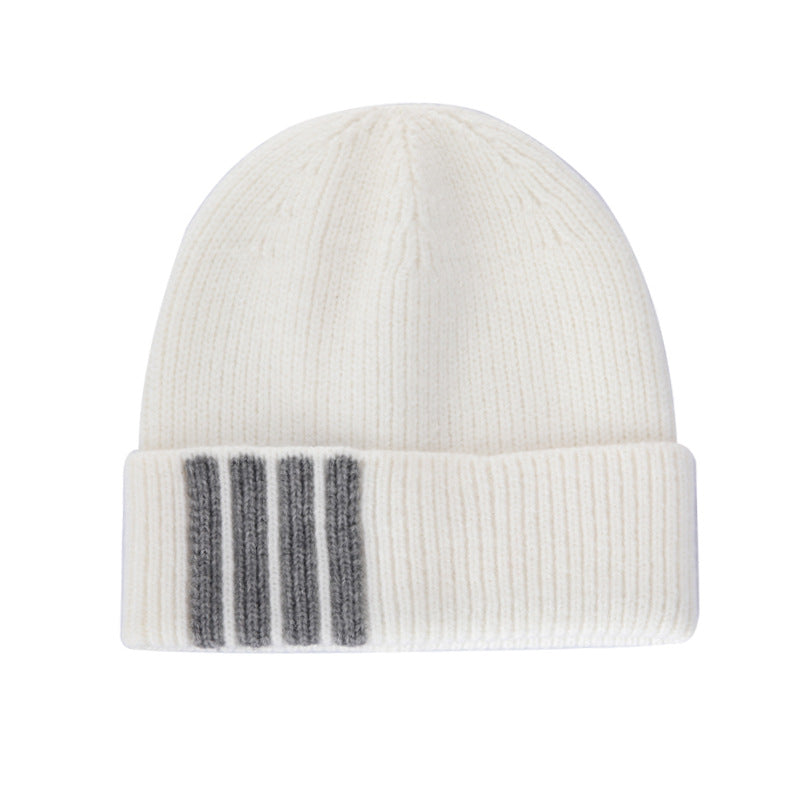 Wholesale Knitted Hat Simple Striped Woolen Hat