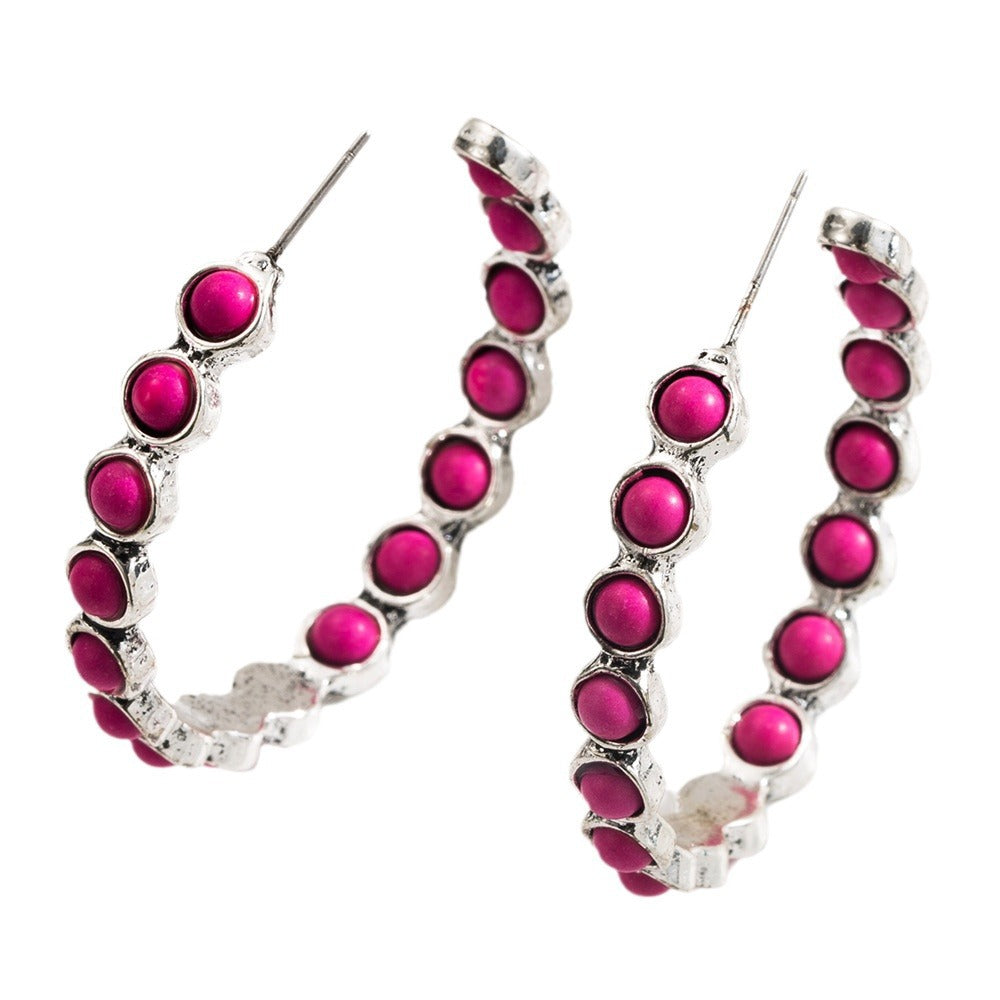 Wholesale Large Circle Turquoise Earrings