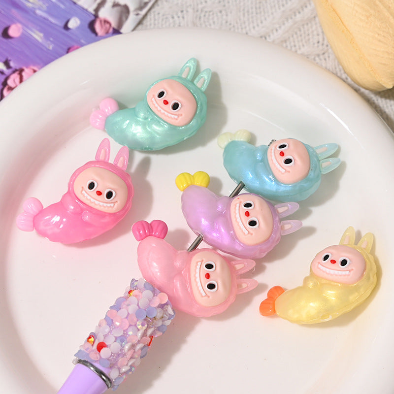 Wholesale 10pcs/pack oft silicone cartoon fried shrimp rubber beads