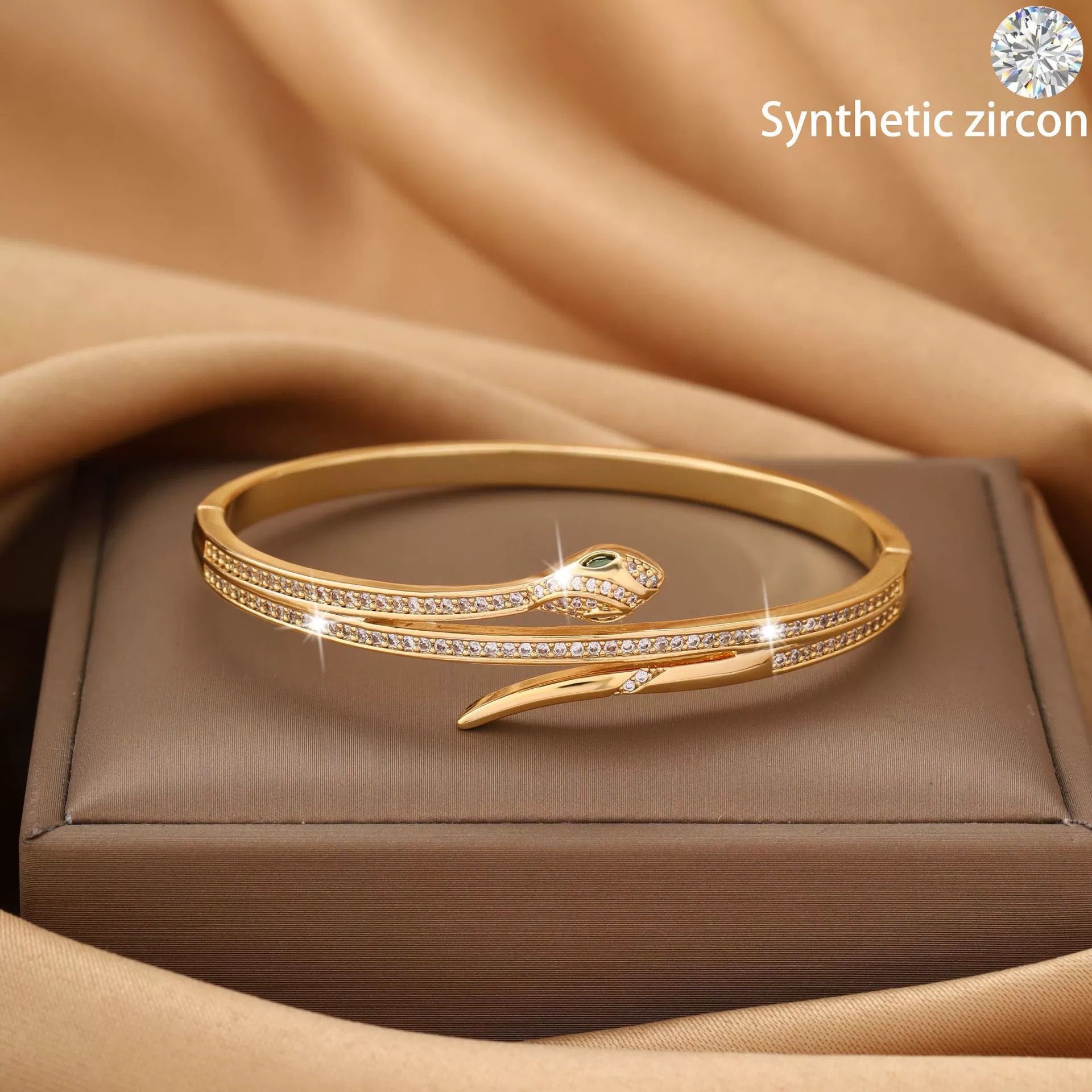 Wholesale Nail copper micro inlaid zircon open bracelet