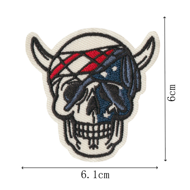 Wholesale Stylish Cartoon Skull Embroidered Iron On Patches 9 Piece Set For Towels Clothing DIY Accessories