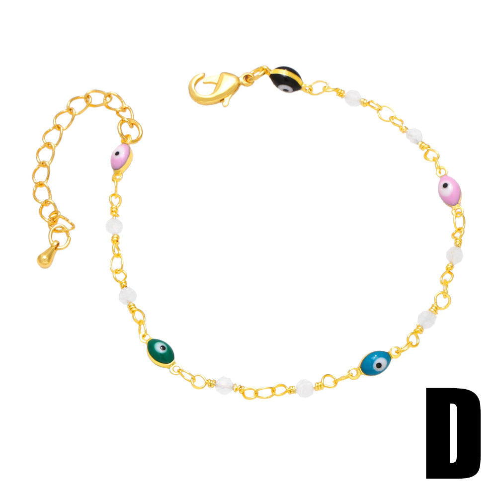 Brazalete de cobre de costura de las perlas del ojo del diablo al por mayor