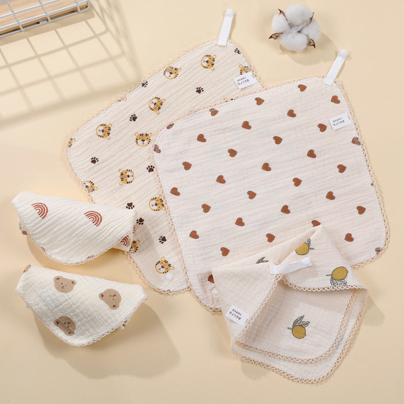 Wholesale Baby Bib Cotton Triangle Towel Newborn Anti-spitting Milk Water Bib Children Scarf Saliva