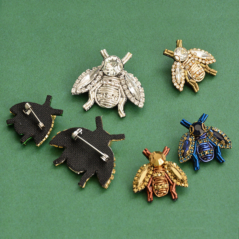 Wholesale DIY Handmade Beaded Cloth Stickers Rhinestones Little Bee Hat Clothes Decoration