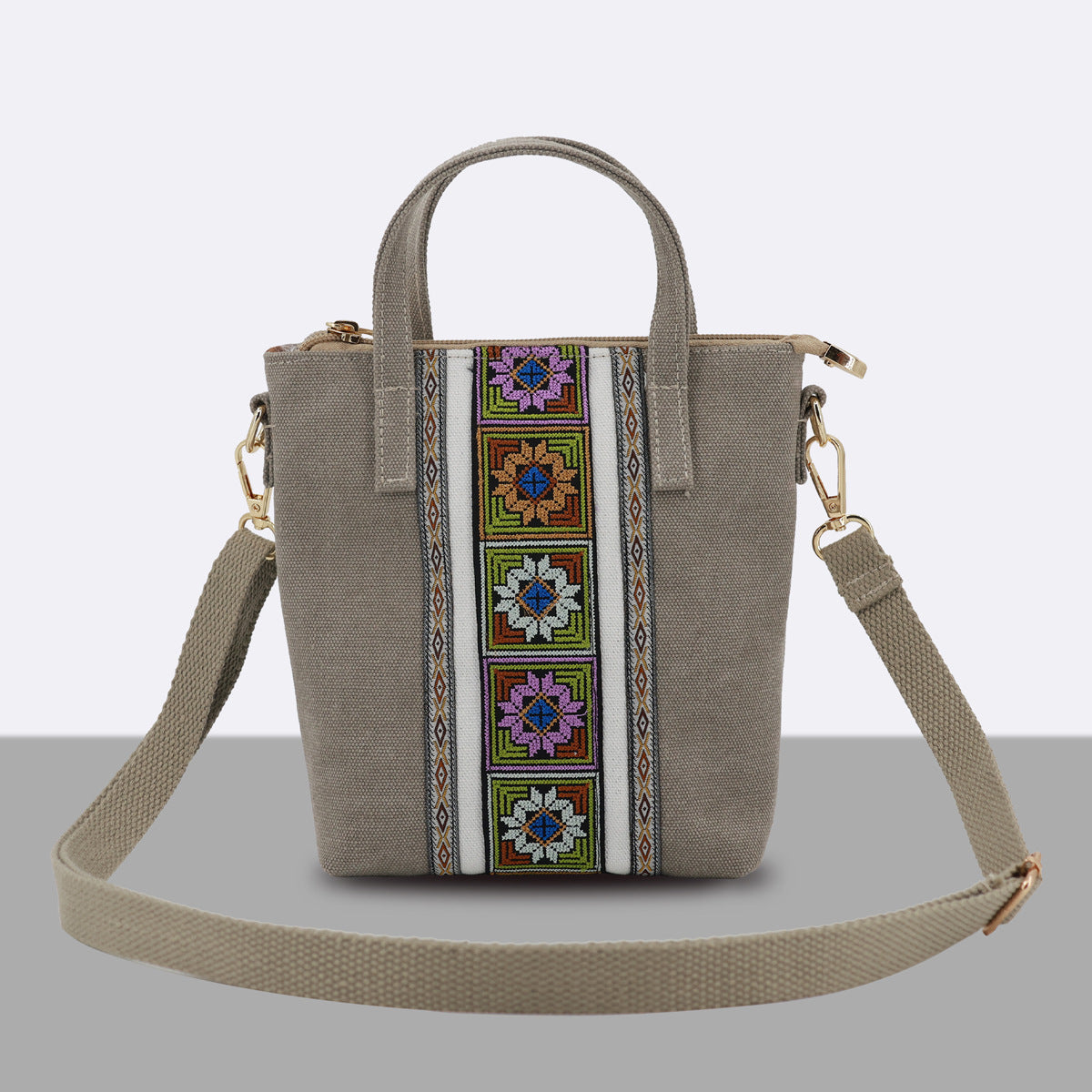 Wholesale Canvas Ethnic Style Embroidered Crossbody Bag