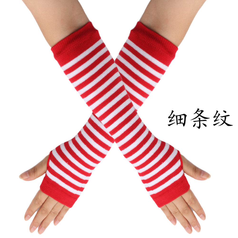 Wholesale Christmas Spring and Autumn Thin Elbow-Length Fingerless Arm Sleeves