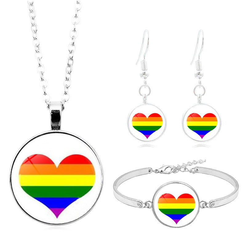 Wholesale Iridescent Time Gem Necklaces Set