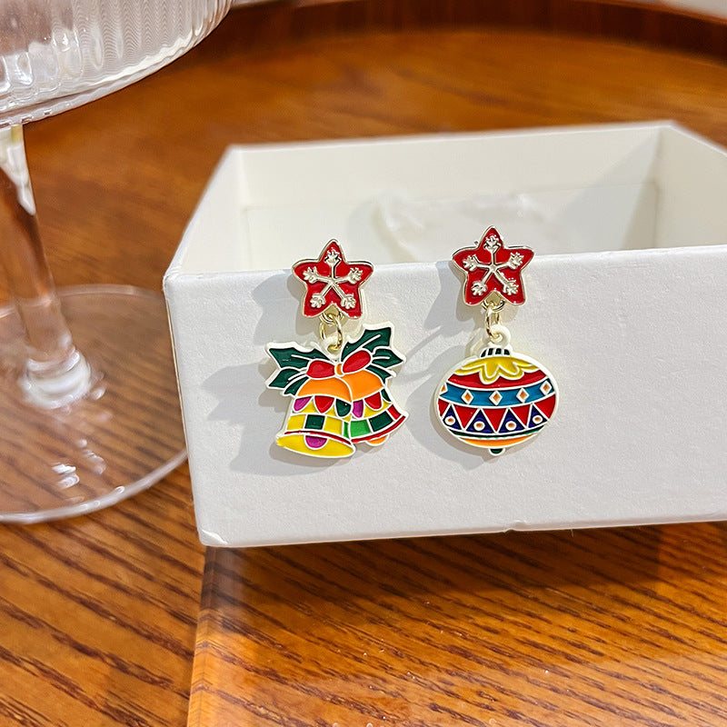 Wholesale Cartoon Christmas Santa Claus Christmas Tree Earrings