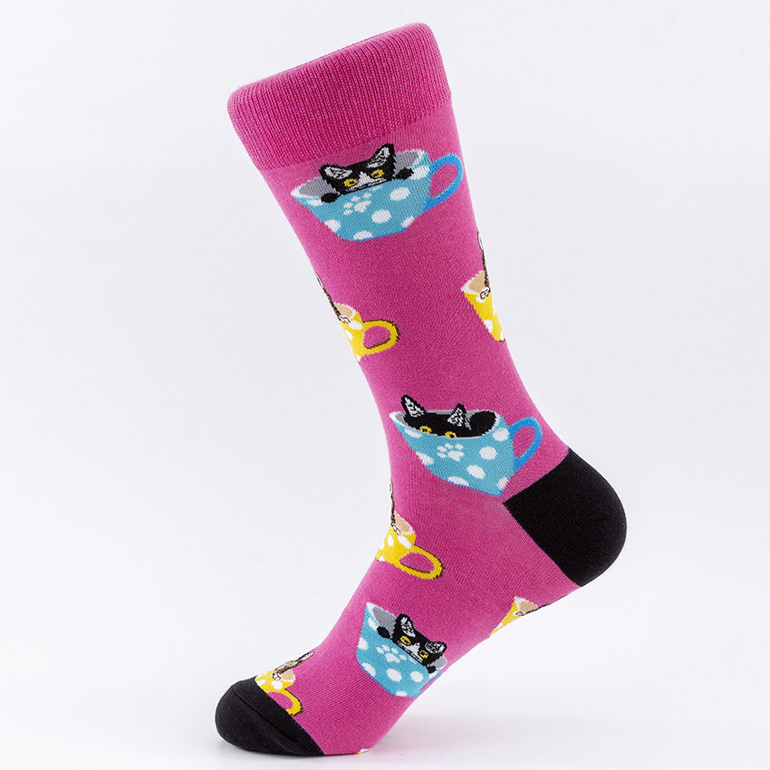 Wholesale Cotton Colored Cartoon Men's Stockings