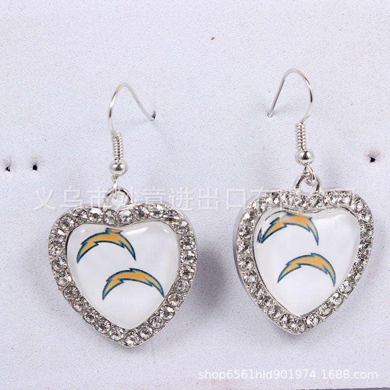 Wholesale Diamond Peach Dot  Logo Earrings