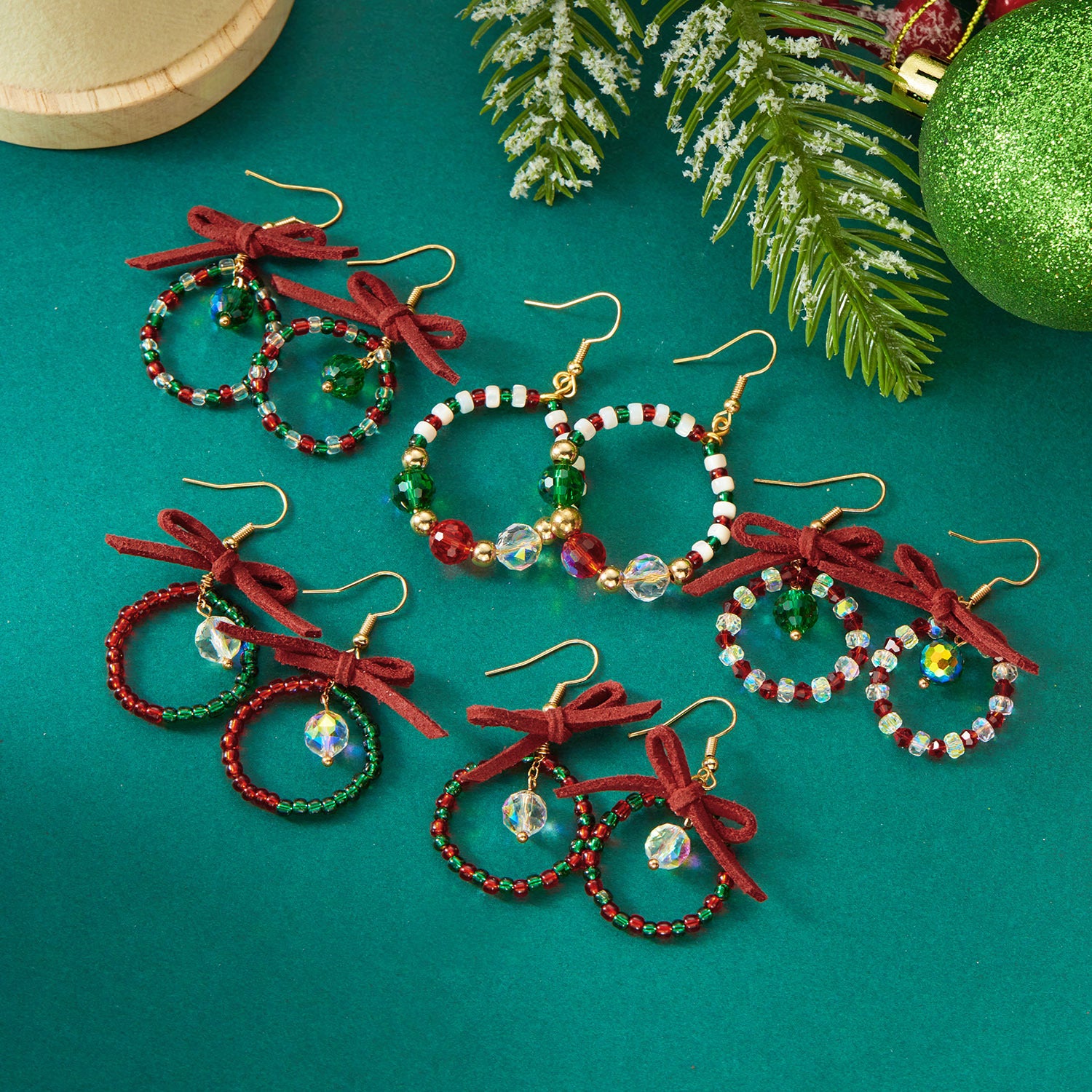 Wholesale Colorful Christmas Dopamine  Hoop Earrings