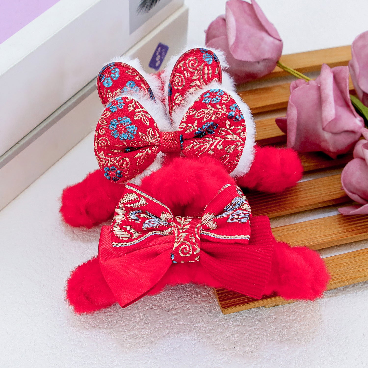 Wholesale Bow Tassel Plush Hair Clips