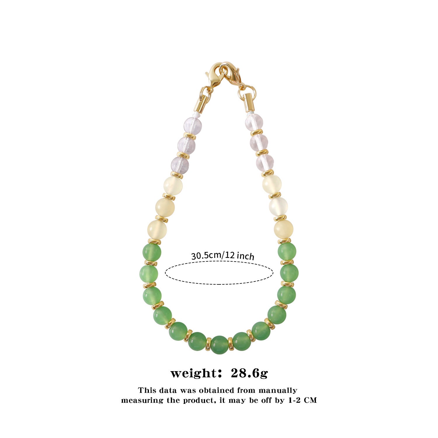 Wholesale Gradient Semi-precious Stone Light Luxury Fashion Double-ring Buckle Mobile Phone Chain