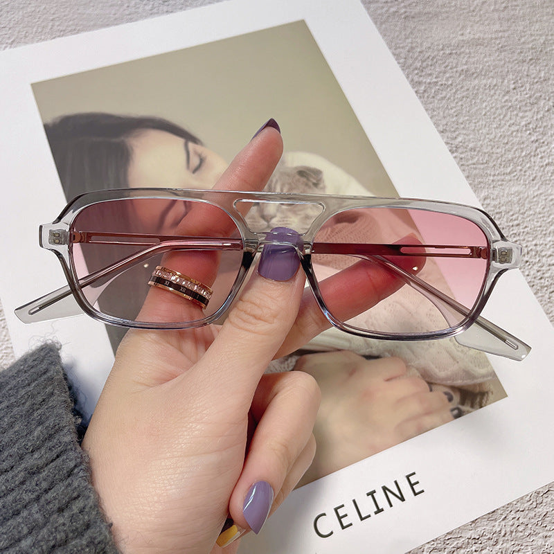 Wholesale New Flat Double Bridge PC Sunglasses