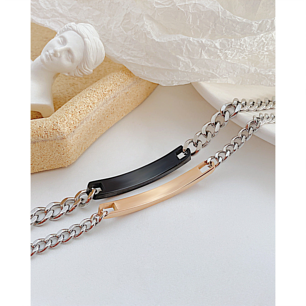 Wholesale Titanium Steel Three-dimensional Rose Gold Bracelet