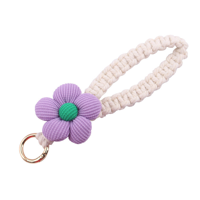 Wholesale Cute Flower Cotton Pure Handmade Heaving Keychain