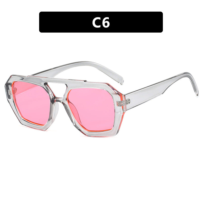 Wholesale of Irregular PC Sunglasses with Double Beams