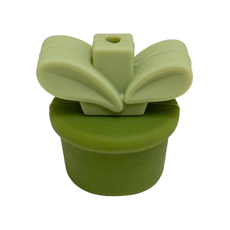 Wholesale 10pcs Flower Pot Grass Focal Beads