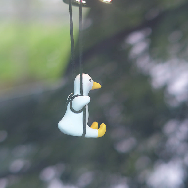 Wholesale Perfume Handmade Gypsum Duck Car Rearview Mirror Pendant