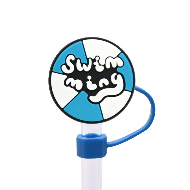 Wholesale Random 100pcs 10MM swimming dust plug straw hat creative DIY cup straw accessories
