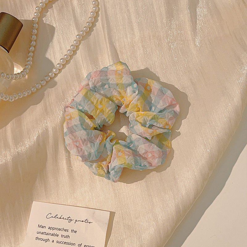 Wholesale Fabric Plaid Large Intestine Hair Tie