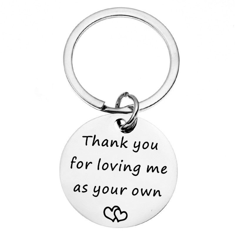 Wholesale Stainless Steel Round Letters Valentine's Day Keychain