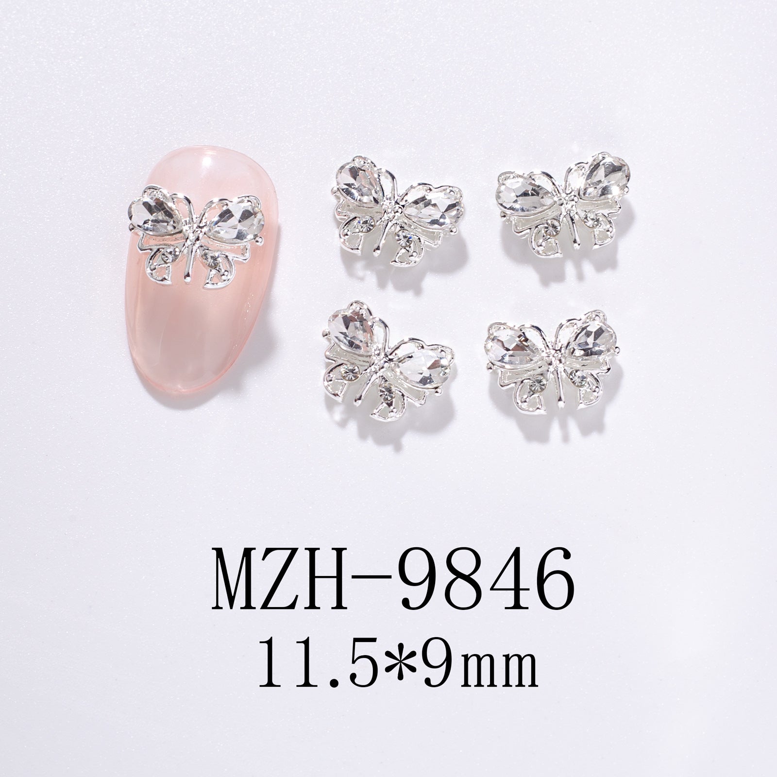 Hollow nail art small butterfly alloy jewelry