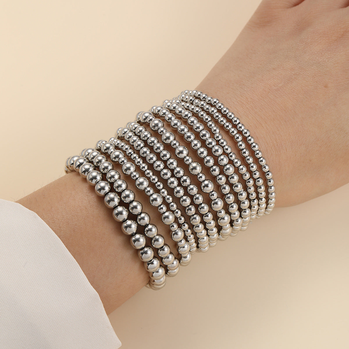 Wholesale Niche creative design temperament beaded bracelet set sweet and cool stacking jewelry