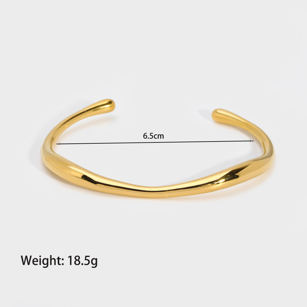 Wholesale Simple Irregular Titanium Steel Fashionable Versatile Stainless Steel Open Non-fading Bracelet