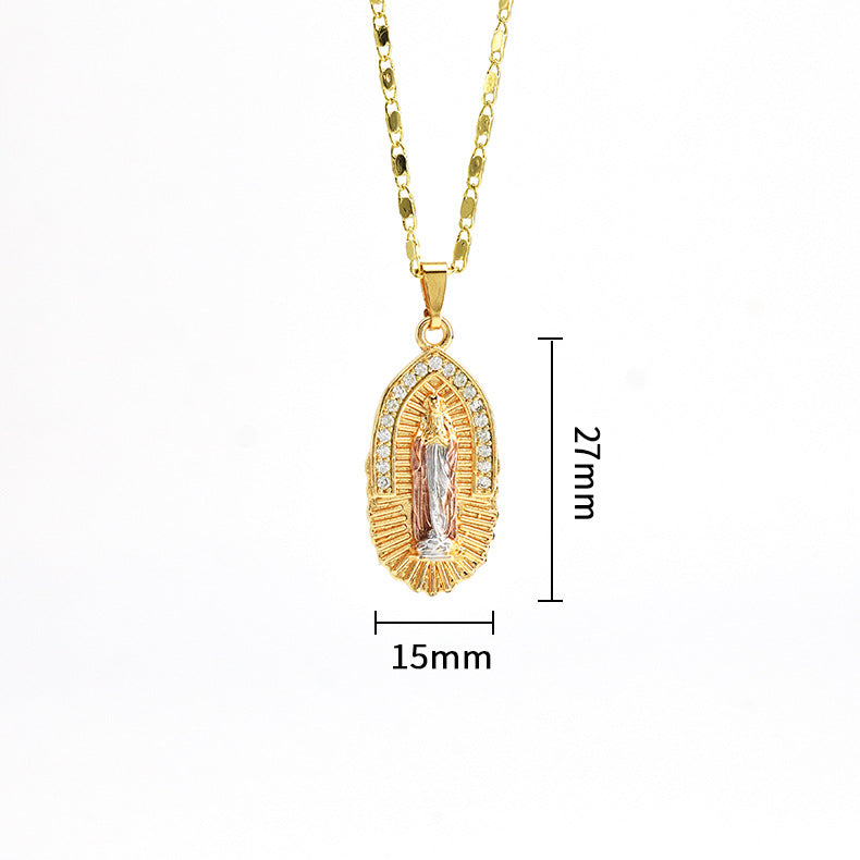 Wholesale Religious Copper Micro Inlaid Zircon Personalized Fashion Necklaces