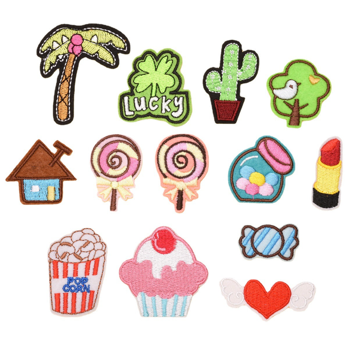 Wholesale Cartoon Embroidered Cloth Patches For Kids Coat Repair 13 Piece Set Trendy DIY Decorative Badges Great Gift And Fashion Accessory