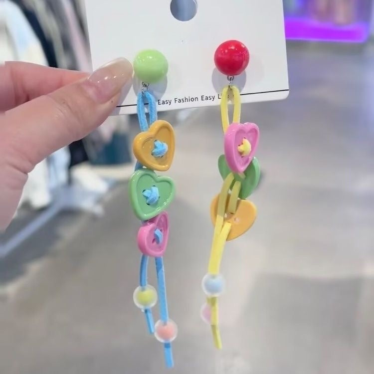 Wholesale Dopamine colorful beaded earrings