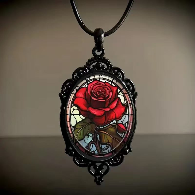 Wholesale Vintage Gothic Crow Cross Witch Halloween Necklace