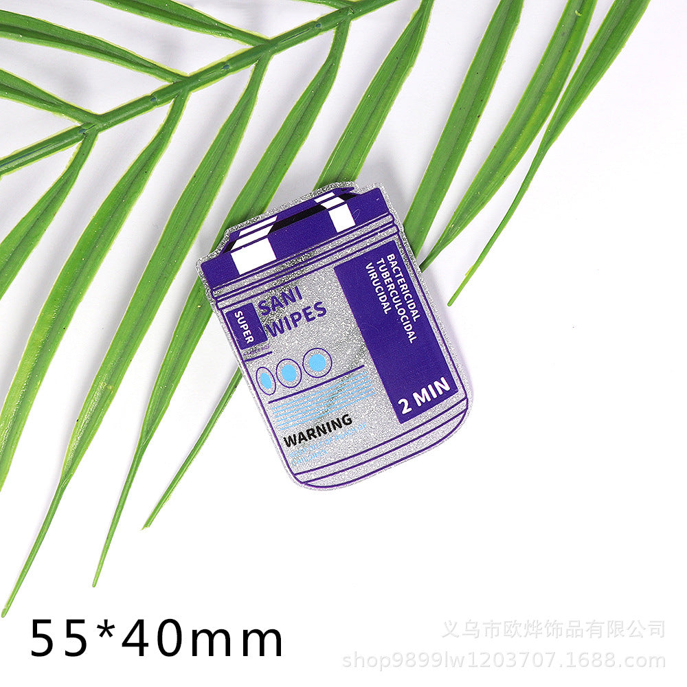 Wholesale 10pcs Cartoon Puzzle Peach Heart Ice Cream Acrylic DIY Patch Accessories