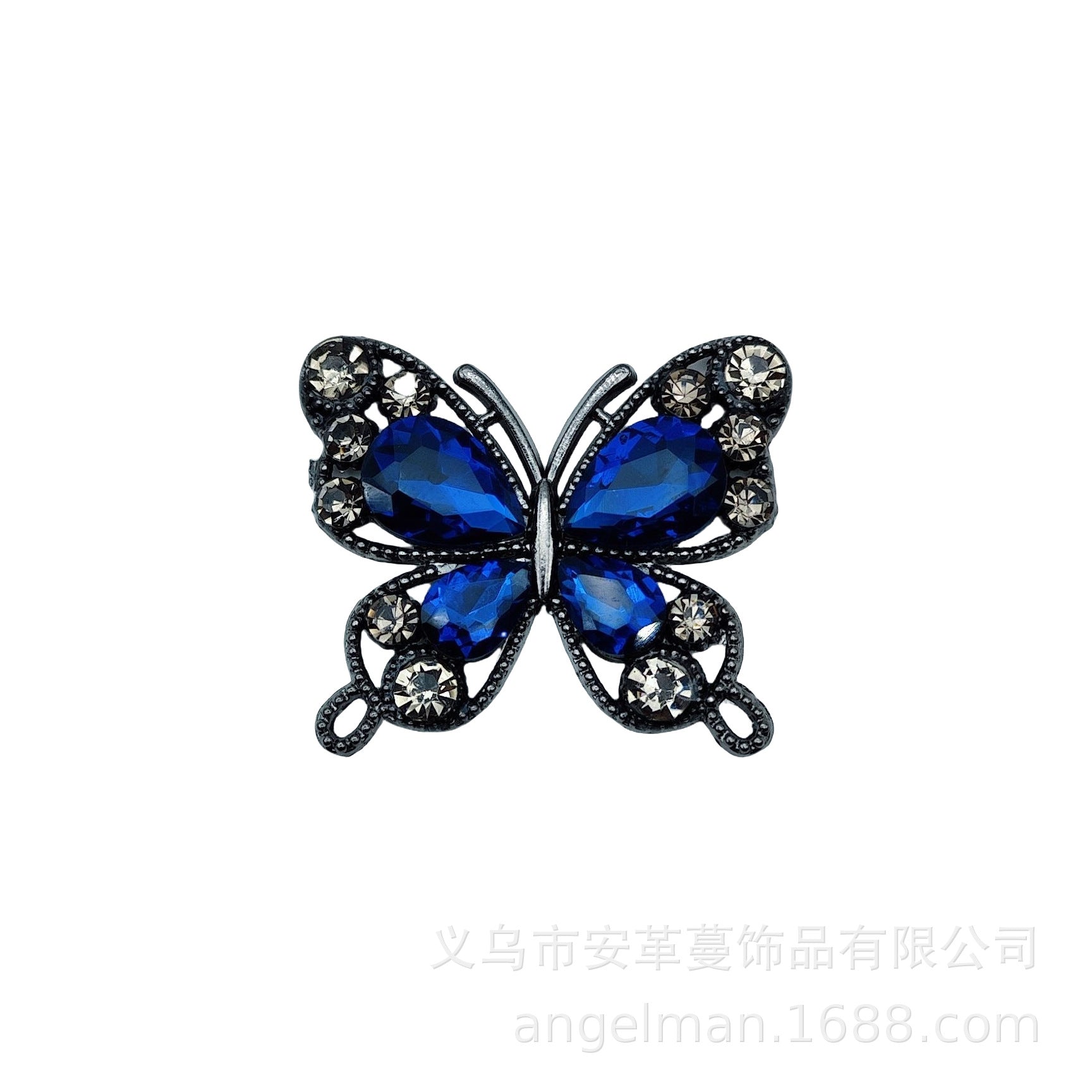 Wholesale Single-sided alloy diamond butterfly DIY beads