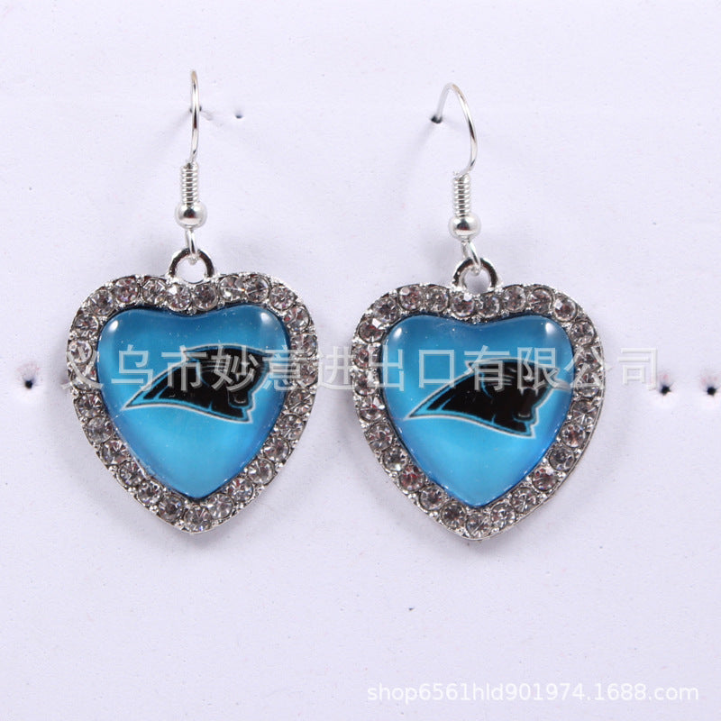 Wholesale Peach Dot Diamond Logo Earrings