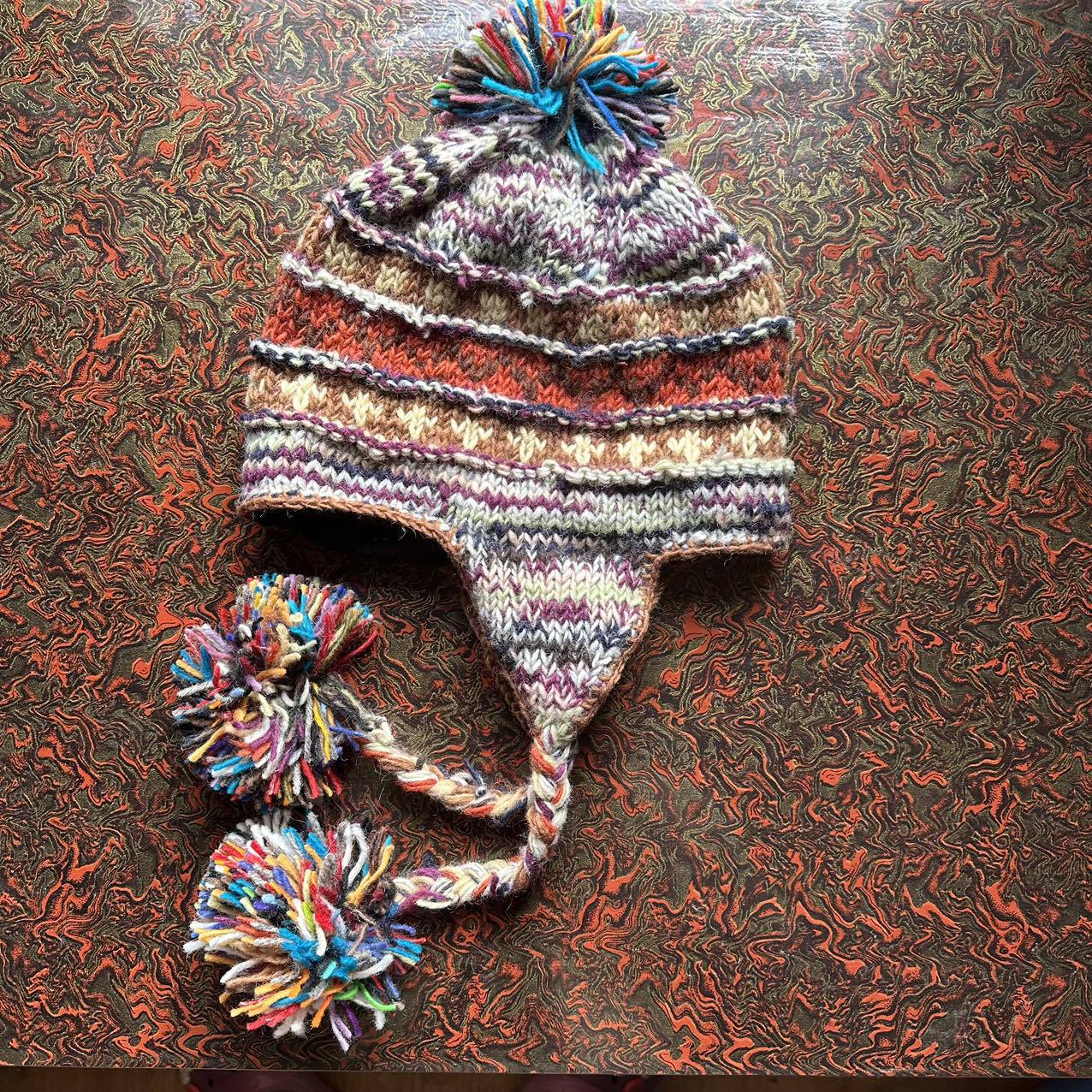 Wholesale Wool Warm Rainbow Plus Velvet Thick Earmuffs Beanie