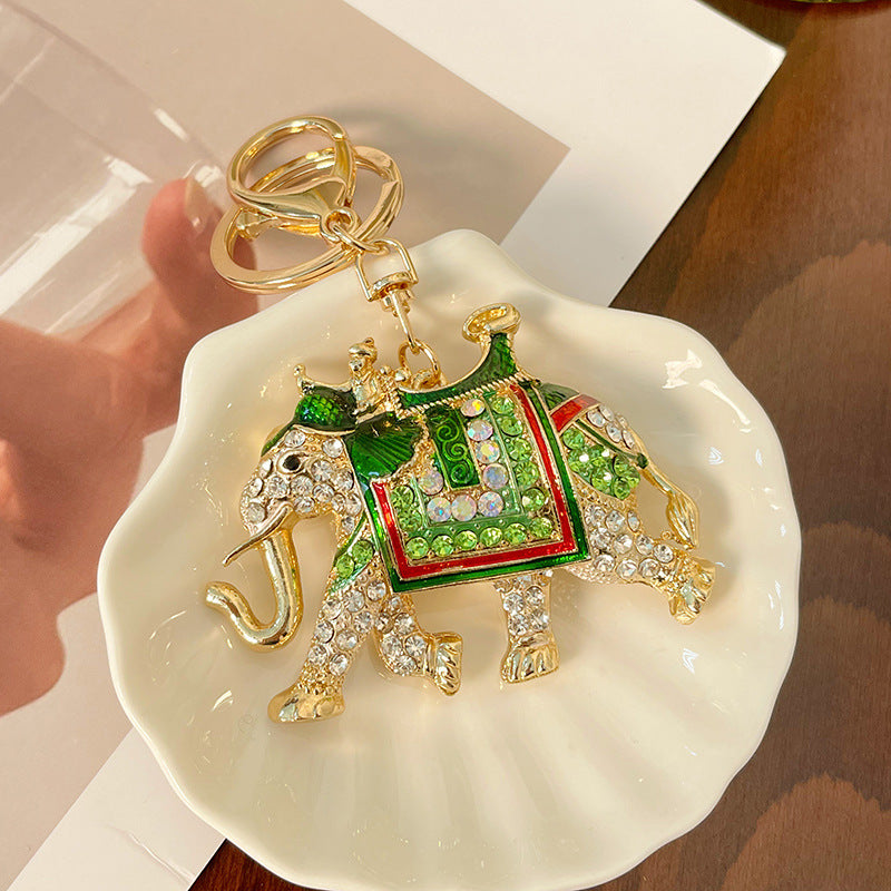 Wholesale Zinc Alloy Elephant Diamond Keychain
