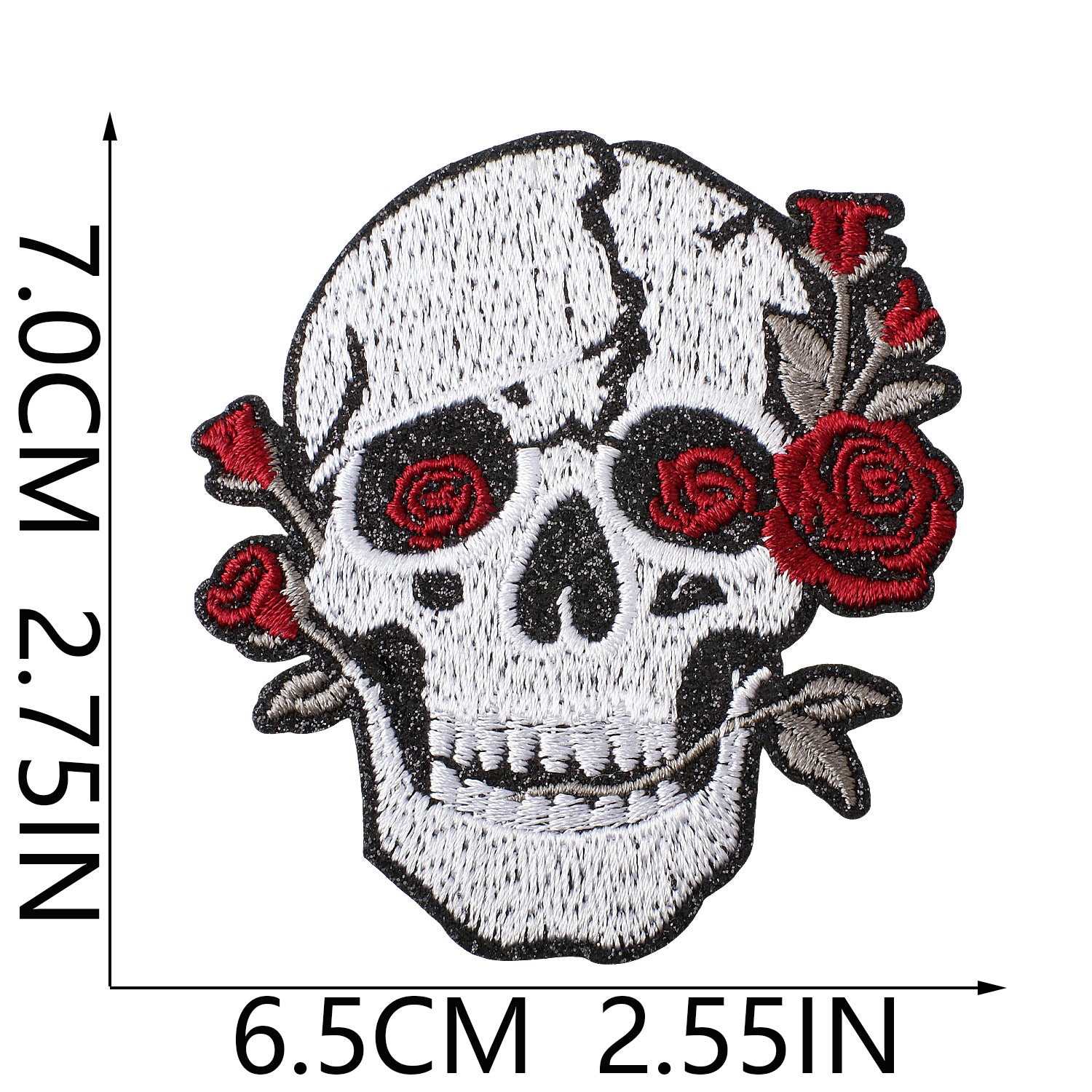 Wholesale Leather Skull  Embroidered Patch Iron On DIY Accessory For Clothing Backpack