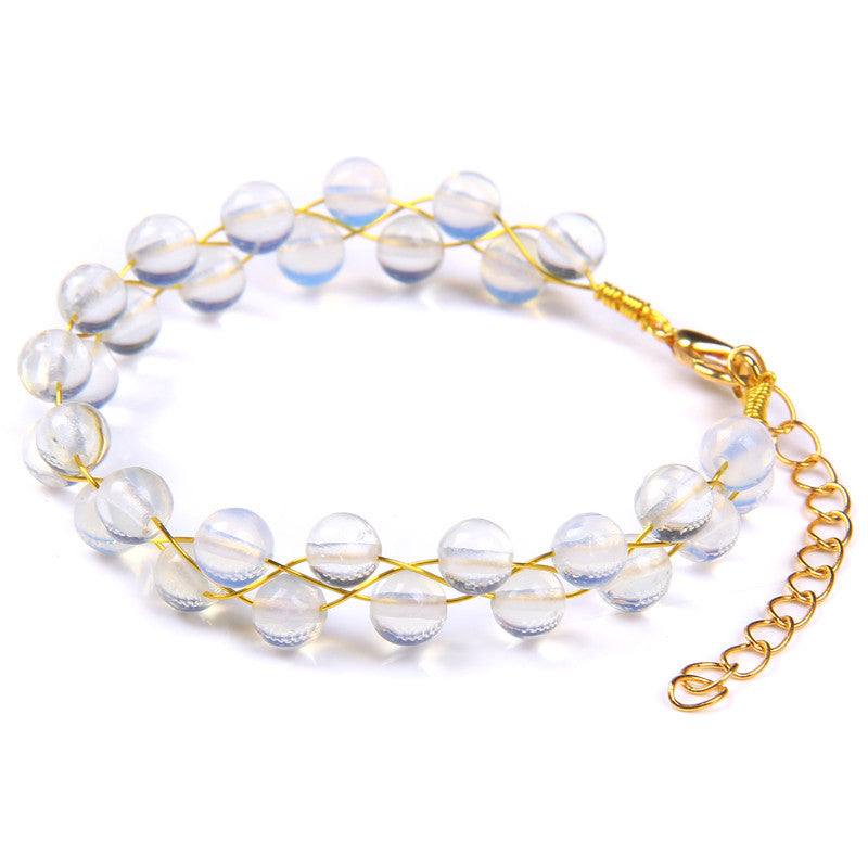 Wholesale Natural Stone Glass Beads Agate Bracelet
