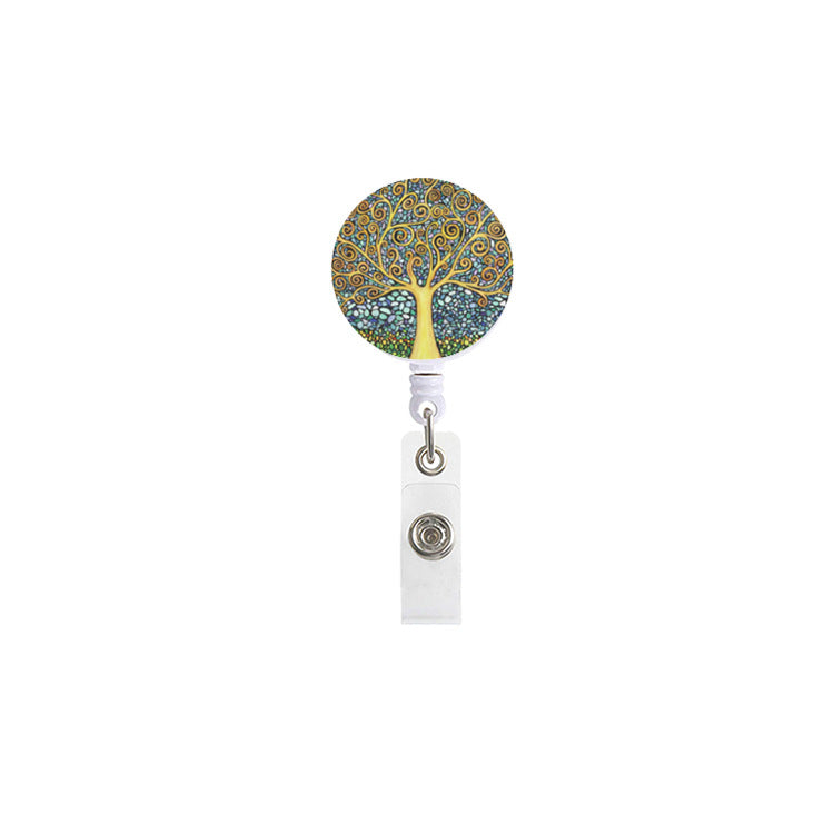 Wholesale Badge Reels ABS Tree of Life Retractable Keychain